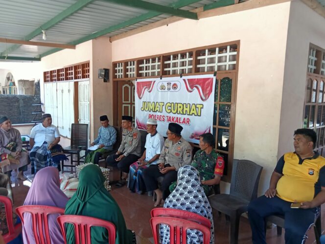 
					Polres Takalar Gelar Jumat Curhat dan Berbagi Paket Sembako di Desa Maccini Sombala