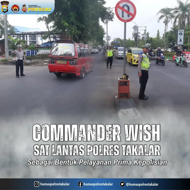 
					Berikan Pelayanan Prima, Personel Lalu Lintas Polres Takalar Lakukan Commander Wish Pagi